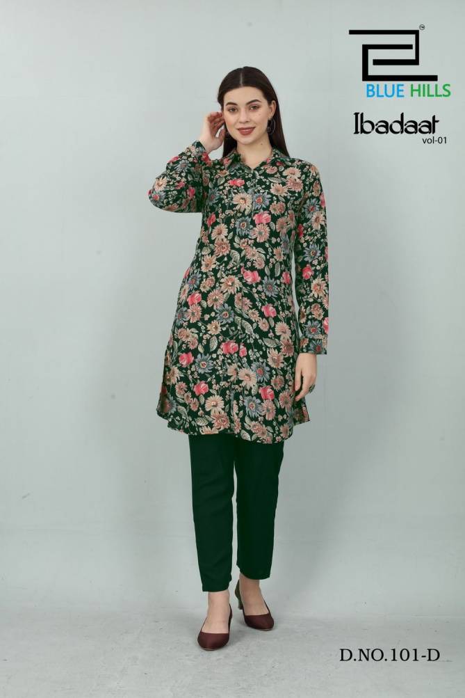Ibadaat Vol 1 By Blue Hills Western Wear Top With Bottom Catalog